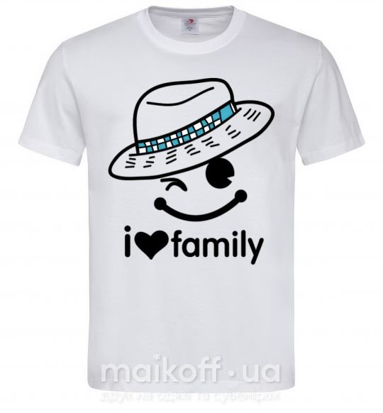 Мужская футболка I Love my family_DAD Белый фото