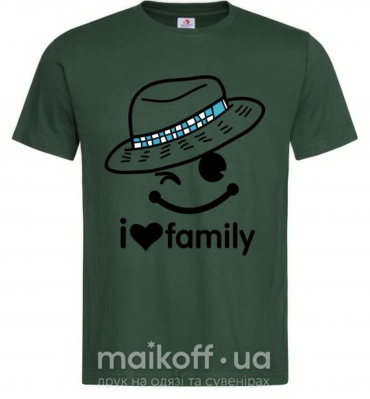 Мужская футболка I Love my family_DAD Темно-зеленый фото