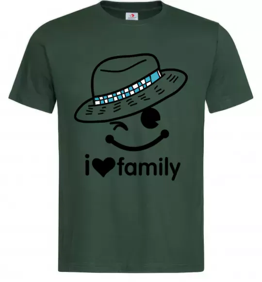 Мужская футболка I Love my family_DAD Темно-зеленый фото