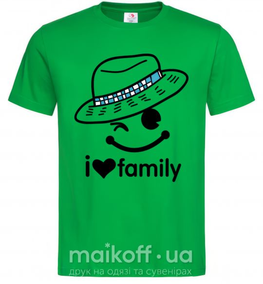 Мужская футболка I Love my family_DAD Зеленый фото
