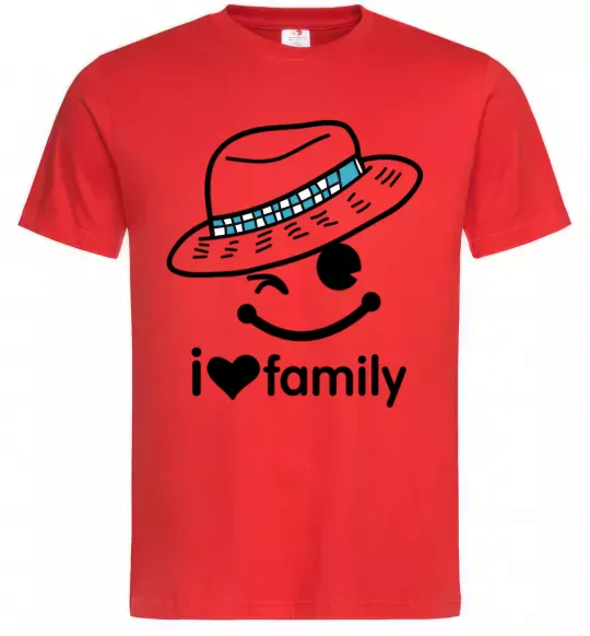 Мужская футболка I Love my family_DAD Красный фото