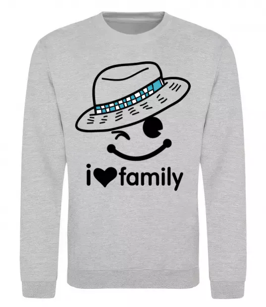 Свитшот I Love my family_DAD Серый меланж фото