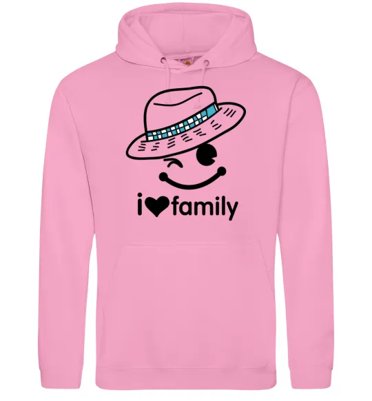 Мужская толстовка (худи) I Love my family_DAD Розовый фото