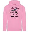 Мужская толстовка (худи) I Love my family_DAD Розовый фото