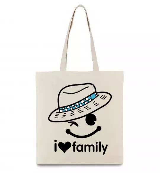 Еко-сумка I Love my family_DAD Бежевий фото