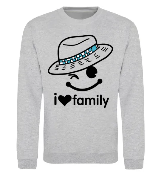 Світшот I Love my family_DAD Сірий меланж фото