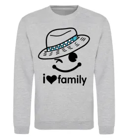 Свитшот I Love my family_DAD Серый меланж фото