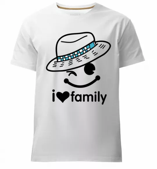 Чоловіча преміум футболка I Love my family_DAD Білий фото