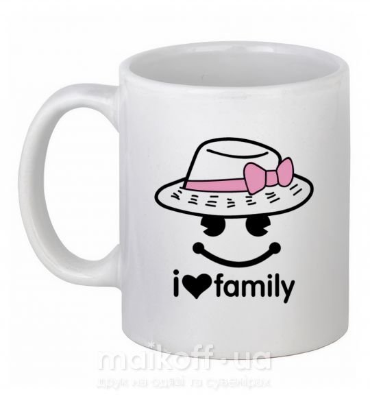 Чашка керамическая I Love my family_MOM Белый фото