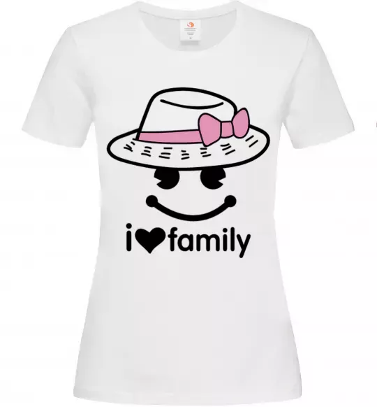 Женская футболка I Love my family_MOM Белый фото