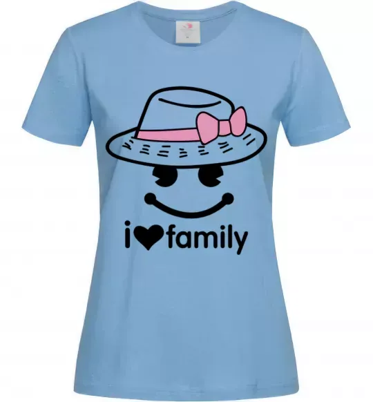 Женская футболка I Love my family_MOM Голубой фото