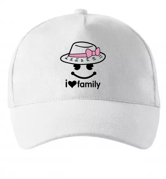 Кепка I Love my family_MOM Білий фото