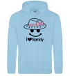 Жіноча толстовка (худі) I Love my family_MOM Блакитний фото