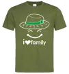 Мужская футболка I Love my family_Kid Оливковый фото