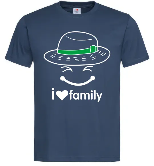 Мужская футболка I Love my family_Kid Темно-синий фото