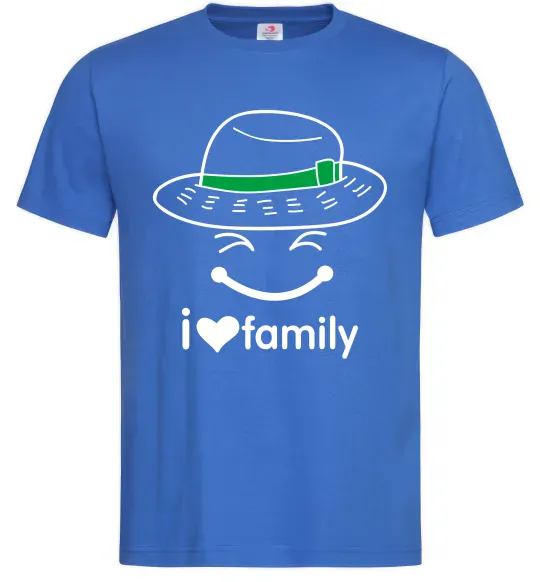 Мужская футболка I Love my family_Kid Ярко-синий фото