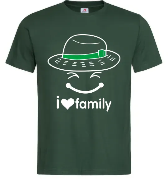 Мужская футболка I Love my family_Kid Темно-зеленый фото