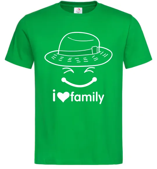 Мужская футболка I Love my family_Kid Зеленый фото
