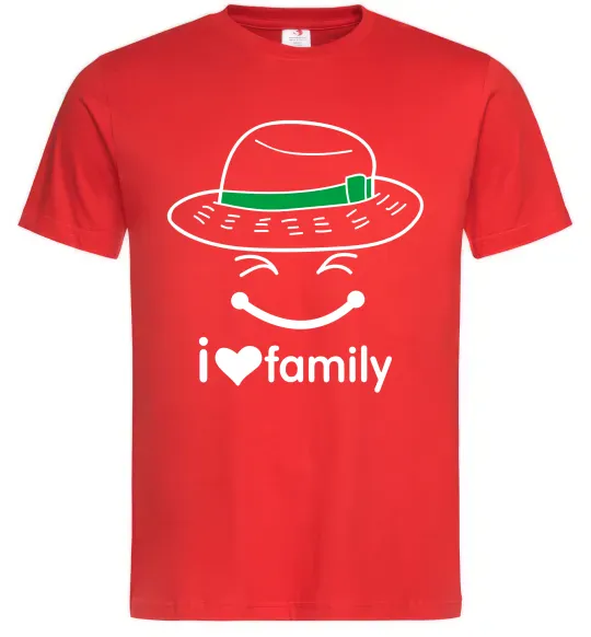 Мужская футболка I Love my family_Kid Красный фото