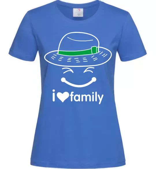 Женская футболка I Love my family_Kid Ярко-синий фото