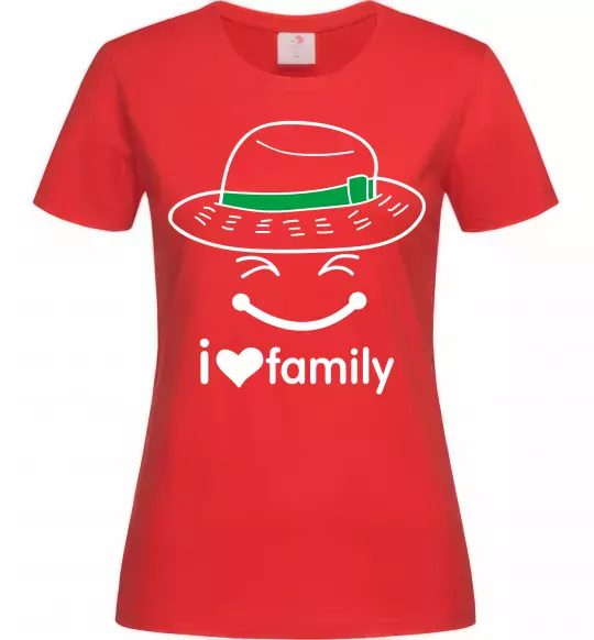 Женская футболка I Love my family_Kid Красный фото