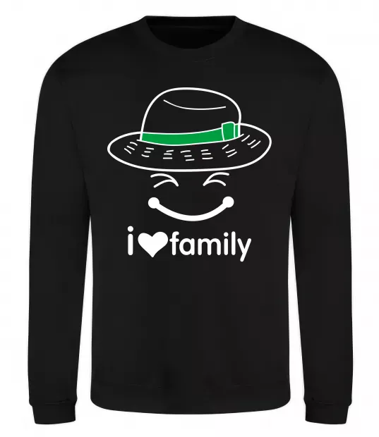 Свитшот I Love my family_Kid Черный фото