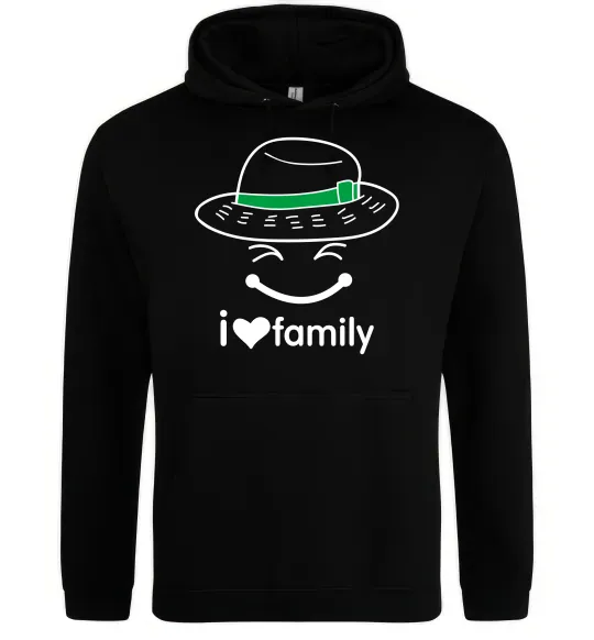 Жіноча толстовка (худі) I Love my family_Kid Чорний фото
