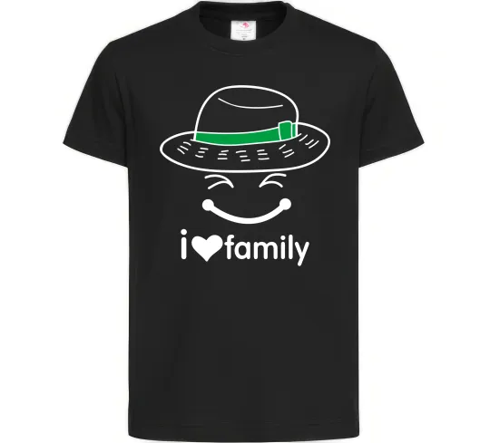 Детская футболка I Love my family_Kid Черный фото