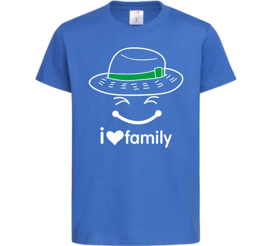 Детская футболка I Love my family_Kid Ярко-синий фото
