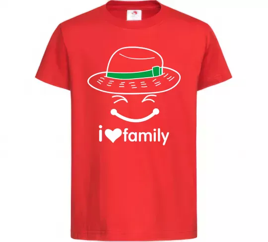 Детская футболка I Love my family_Kid Красный фото