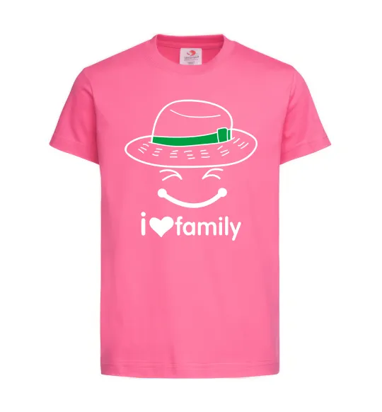 Дитяча футболка I Love my family_Kid Яскраво-рожевий фото