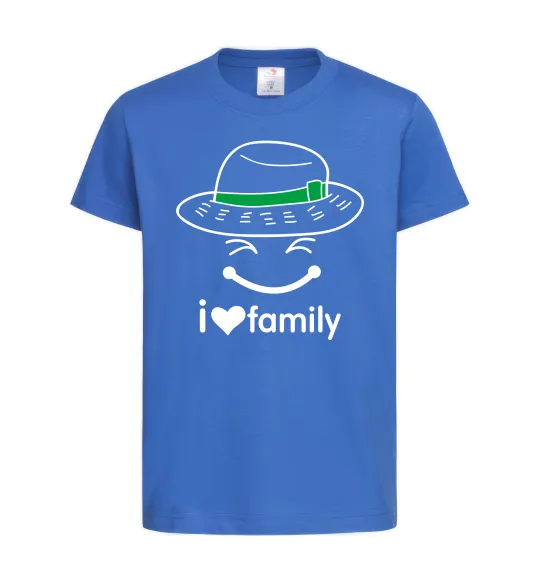 Дитяча футболка I Love my family_Kid Яскраво-синій фото