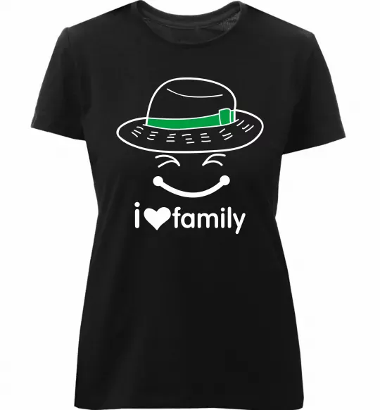 Женская премиум футболка I Love my family_Kid Черный фото