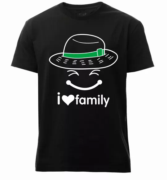 Мужская премиум футболка I Love my family_Kid Черный фото