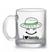 Чашка стеклянная I Love my family_Kid Прозрачный фото