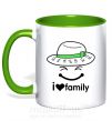 Чашка з кольоровою ручкою I Love my family_Kid Зелений фото