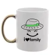 Чашка з кольоровою ручкою I Love my family_Kid Золото фото