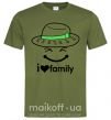 Мужская футболка I Love my family_Kid Оливковый фото