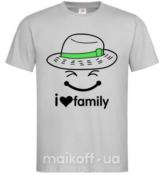 Чоловіча футболка I Love my family_Kid Сірий фото