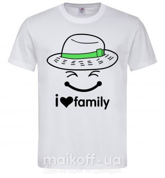 Мужская футболка I Love my family_Kid Белый фото