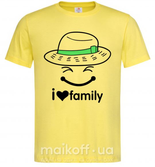 Чоловіча футболка I Love my family_Kid Лимонний фото