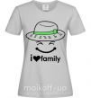 Женская футболка I Love my family_Kid Серый фото