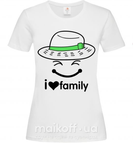 Жіноча футболка I Love my family_Kid Білий фото