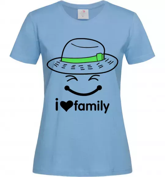 Женская футболка I Love my family_Kid Голубой фото