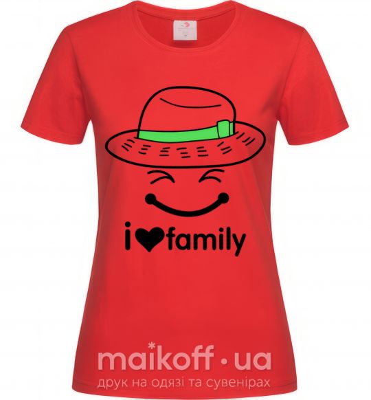 Женская футболка I Love my family_Kid Красный фото