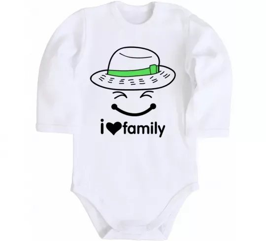 Детский боди I Love my family_Kid Белый фото
