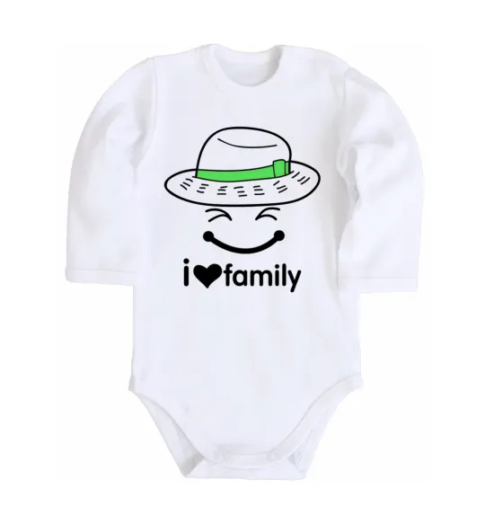 Детский боди I Love my family_Kid Белый фото