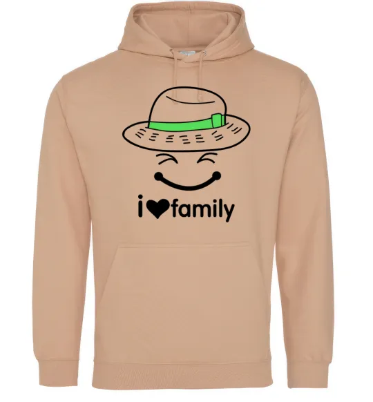 Чоловіча толстовка (худі) I Love my family_Kid Пісочний фото