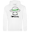 Жіноча толстовка (худі) I Love my family_Kid Білий фото
