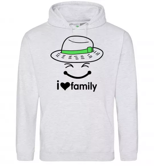 Жіноча толстовка (худі) I Love my family_Kid Сірий меланж фото